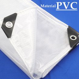 Big Size 200gsm White Mesh Reinforce PVC Canvas Tarpaulin Rainproof Sun Shade Net Terrace Balcony Waterproof Privacy Fence Net