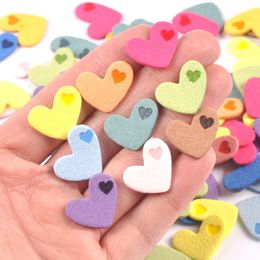 50Pcs Heart Cloth Labels Embossed Tags DIY Flag Label For Garment Sewing Accessories 20x18mm cp3508