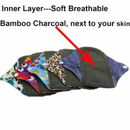 15PCS Bamboo Charcoal Mama Menstrual Cloth Napkins Panty Liners Washable S Size Reusable Pad Sanitary Towel for Women Wholesale