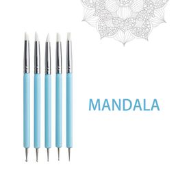 74Pcs Mandala Dotting Tools Pattern Mold Embossing Dot Kit Dotting Pens Brush Acrylic Rods Rocks Drawing Painting DIY Supplies