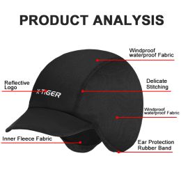 X-TIGER Men Winter Windproof Fleece Cycling Cap Running Skating Skiing Motocycle Riding Head Hat Woman MTB Bike Cycling Headwear