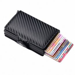 bycobecy Smart Wallet For Men Busin RFID Credit Card Holder Aluminium Double Box Card Holder Purse Mey Clip Bag Slim Wallet D6Qp#