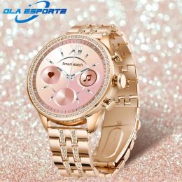 Watches Ola Esporte Women Smart Watch Lady Flash Diamond SmartWatch Three Buttons Phone Call Bluetooth Sport Bracelet Heart Rate Monitor