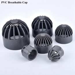 1~3Pcs Grey 20~110mm PVC Breathable Cap Air Duct Vent Cover Cap Aquarium Fish Tank Permeable Screen Philtre Screen Pipe Connector