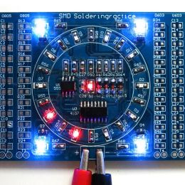 Soldering Practise SMD Circuit Board Rotatable LED Welding Kit PCB Board Module DIY Electronics Components Kit