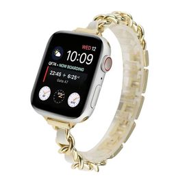 Slim Women Chain Watchband for Apple Watch Band 38mm 40mm 42mm 44mm 41mm 45mm Series 7/6/5/4/3/SE Metal Bracelet Wristband Strap