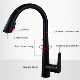 High quality pull out kitchen faucet single handle white&black&grey Faucet Kitchen tap Hot and Cold Water mixer Faucet