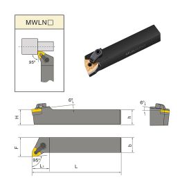 SENO 1PCS CNC MWLNR1616H06 MWLNR2020K06 MWLNR2525M06 Cylindrical Turning Tool Holder Carbide Insert External Turning Tool