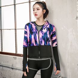 Yoga Crop Top Jacket Gym Running Thin Suit Women's Sports Loose Net Red Quick Clothes Mujer Camisetas