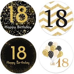 HAPPY BIRTHDAY Adhesive Seal Sticker For Baking Party Decorations Kids Adult 18 Birthday Bar Seal Labels Gold Sticker