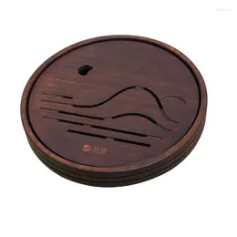 Tea Trays "KingTeaMall" Bamboo Round Tray With Water Tank 2 Variations For Chinese Gongfu Teawares Sets Tools Gifts.