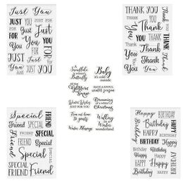 Christmas Thank You Birthday Stamps DIY Scrapbooking Card Album Paper Craft Rubber Transparent Silicone Stamp Card Making Stamps