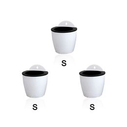 3 Pack Elegant White Plastic Self Watering Wall Planter Hanging Planter White Flower pot For Home Decoration-Small209u