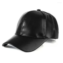 Ball Caps Solid Color Hip Hop Versatile Fashion Baseball Hat Men's Unisex Couple Adjustable Leather