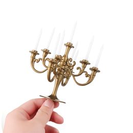 Candelabra Candle Holder Birthday Cake Topper Accessory with Candles for Christmas Weddings Home Party Supplies