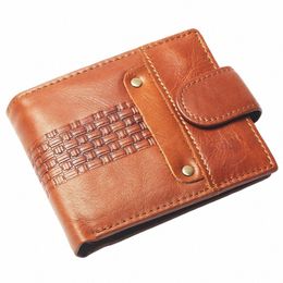 new Coin Purse Cheap Mens Double Anchor Style Wallet Genuine Leather For Men Card Holder Strg E2qn#