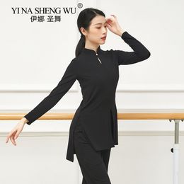 New Long-sleeved Cheongsam Stand-collar Top Dance Practise Clothes Female Adult Classical Dance Performance Dance Costume Female