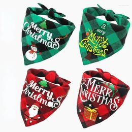 Dog Apparel Double-Sided Dual-Use Pet Puppy Cat Scarf Christmas Triangle For Small Large Washable Adjustable Accessories