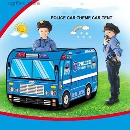 Toy Tents Children Police Car Theme Toy Tent Kids Portable Tent Indoor Outdoor Foldable Playroom Game House Boy Girl Cosplay Game Tent L410