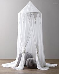 Kid Baby Bed Canopy Bedcover Mosquito Net Curtain Bedding Round Dome Tent Cotton Hung Dome Chiffon Pennant Fringed Mosquito Net1 S7578915