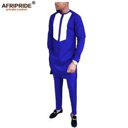 African Men Traditional Clothing Set Dashiki Outfit Ankara Long Sleeve ShirtPants Suit Tribal Tracksuit AFRIPRIDE A1916049 240403