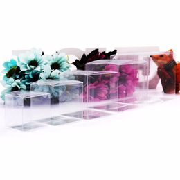 50pcs PVC Transparent Candy Box Wedding Christmas party Supplies Holder Chocolate Candy Boxes Event Sweet Candy Bags /jewelry