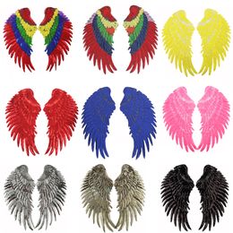 1Pair Big Wings Patches Embroidered Cloth Stickers DIY Clothing Accessories Sequin Patch Decorative Chapters Have Adhesive