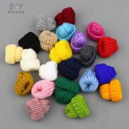 10-50Pcs Knitting Color Mini Hats DIY Craft Supplie Kids Headwear Hair Accessories Brooch Crochet Decor Toys Ornaments Small Cap