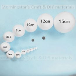 1/2/4/5/6/7/8/9/10/12/15/18/20cm white Modelling foam ball Polystyrene Styrofoam craft Painted balls Christmas Decoration