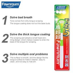 Fawnmum Silicone Tongue Scraper Cleaning Brush Food Grade Oral Care To Keep Fresh Breath 6Color Pack Tongue Clean Tongue Scraper