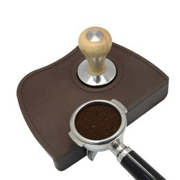 Espresso Coffee Tamper Mat Silicon Rubber Corner Slip Resistant Pad Tool Holder Barista Tamping 210309331R