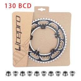 Litepro 53-39T BCD 130 mm Road Bike Crank Chainring Aluminium Alloy CNC 9/10/11 Speed Folding Bike Double Chain with 5 bolts