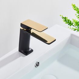 Luxury Black Deck Mounted Bathroom Basin Mixer Tap 6 Colour Tap Basin Vessel Sink Faucet Hot Cold Water Faucet for Basin