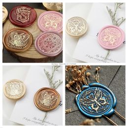 Butterfly Plant Seal Flower Wreath Bee Seal Wax Seal Stamp Retro Antique Sealing Wax Scrapbooking Stamps DIY Wedding Decorative