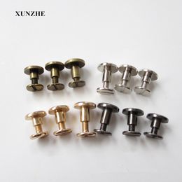 HOT 20 Pcs 5mm/6.5mm/8mm Luggage Leather Metal Craft Solid Screw Nail Rivet Double Curved Head Belt/Strap Rivets Book Screws