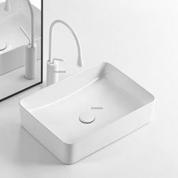 Nordic Ceramic Wash Basin Rectangular CreativeBathroom Sinks Minimalist Modern Sink Basin Countertop Decor Kitchen Sink Bowl