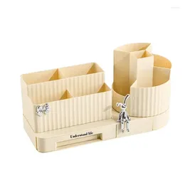 Storage Boxes Desk Organizer Makeup Swiveling Eye Shadow Box Dressing Table Organization For Bedroom Brush Cotton Pad