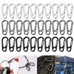 5/10pcs Mini Carabiner Clips Tiny Alloy Spring Snap Hook Keychain Clasp Portable Bottle Hanging Buckle Tactical Survival Gear