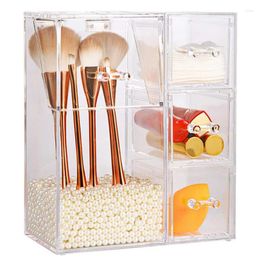 Storage Boxes Clear Acrylic Makeup Brush Holder Organiser Dust-Proof Cosmetic Case Pencil