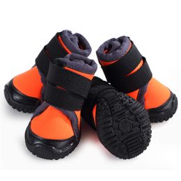 Anti Slip Pet Dog Boots With Magic Sticker Straps Orange Red Winter Dog Shoes For Small Large Dogs Chihuahua Shoes Dog Products