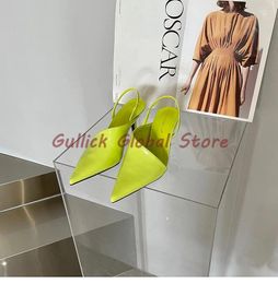 Sandals Design Summer Women Shoes Sexy Pointed Toe Patent Leather Wrapped Elastic Band Breathable Cosy Casual Dress Club
