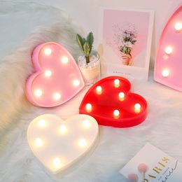 Romantic Valentine's proposal Letter Lamps Indoor Decorative Nights Lamps LED Night Light 3D Love Heart Marquee Wedding DIY