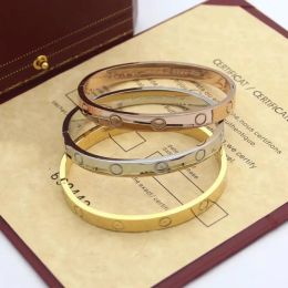 Designer Screw Ladies and Men Unisex Gold Plated Stainless Steel Diamond Nail Bracelet Sier Classic Designer Jewellery