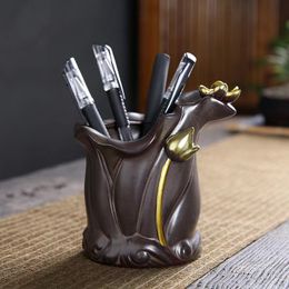 Ceramic Pen Holder Creative Personality Desk Zen Ornament Pen Holder Desktop Storage Box Office Supplies