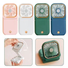 Gadgets 3000mAh Mini Folding Hanging Neck Fan USB Rechargeable Cooling Air Conditioner With Phone Bracket for Office Student Kids