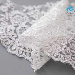 1Yard European-style Pure white ivory Lace Fabrics Wedding Veil Tiara DIY Handmade Jewellery Cording Trims Flower 20cm