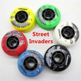 4 pcs/lot 85A 90A Street Invaders Slalom FSK Inline Skate Wheels for SEBA HV, Yellow Green Blue Red Black White 80mm 76mm 72mm