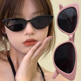 Sunglasses Fashion Retro Cat-eye Pink Glasses Outdoor Sunscreen Anti-UV Y2K Small Frame Women's Uv400