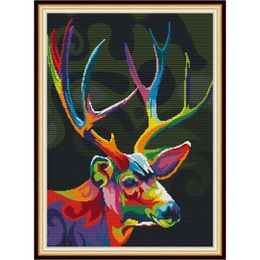 Colourful animal pattern print cross stitch kit abstract art animal painting 14CT 11CT embroidery kit DIY needlework embroidery