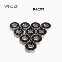 WHUZF 10PCS R4-2RS Miniature Bearing 6.35*15.875*4.97mm ABEC-3 Inch Miniature R4 2RS Ball Bearings RC Car Truck